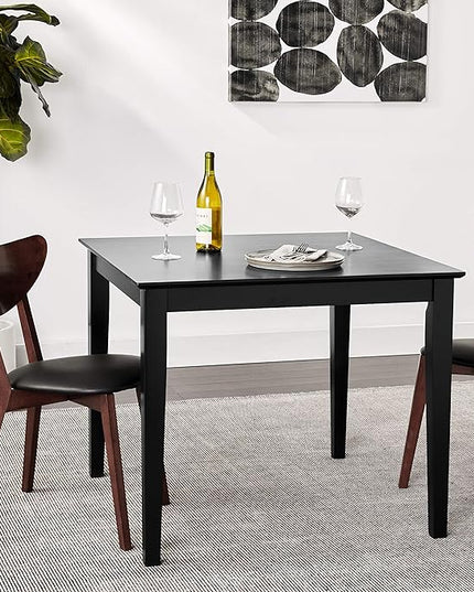 IC International Concepts Solid Wood Top Dining table, 36", Black - LeafyLoom