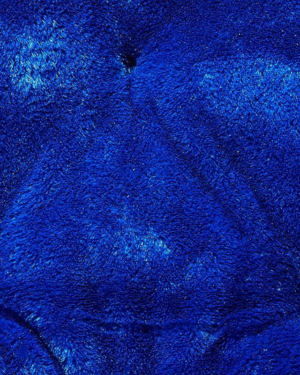 Super Soft Faux Fur Saucer Chair with Folding Metal Frame, Navy, 29"X32"X22" - LeafyLoom