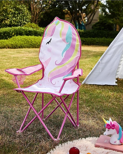 Heritage Kids Children's Figural Camp Chair, Unicorn - LeafyLoom