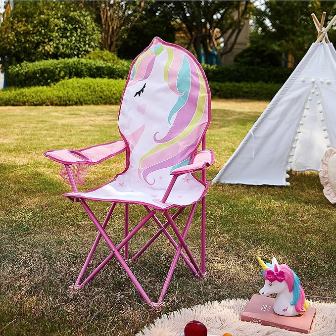 Heritage Kids Children's Figural Camp Chair, Unicorn - LeafyLoom