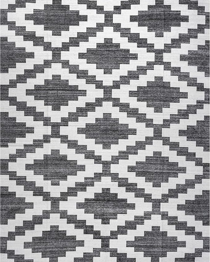 nuLOOM Tamera Modern Diamonds Machine Washable Ultra Thin Area Rug, 8' x 10', Grey - LeafyLoom
