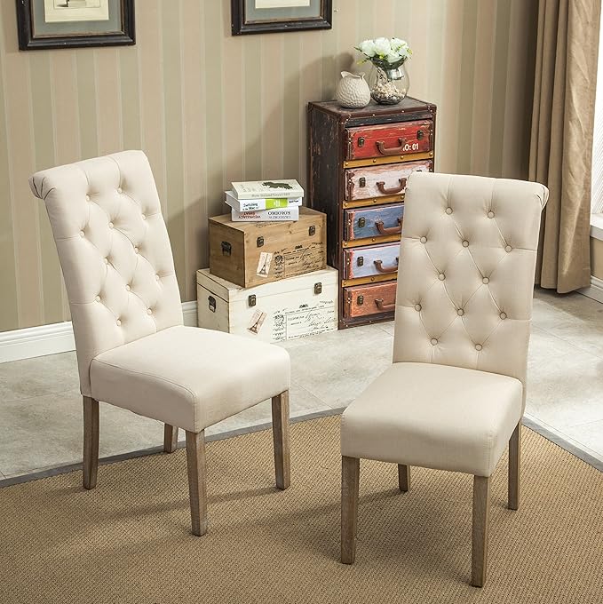 NicBex Haerin-SD-00144-LWJ Dining Chairs, 26"x18"x39.2", Beige - LeafyLoom