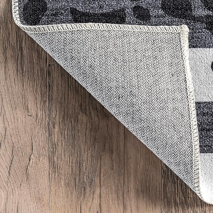 nuLOOM Starfish Machine Washable Ultra Thin Area Rug, 4' x 6', Grey - LeafyLoom