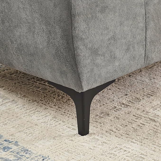 Modern Sleeper Sailboat Sofa Couch Dutch Velvet 3-Seater Cloud Sofa&Couch with Two Pillows for Apartments Office Studio Small Spaces Living Rooms, 88.5", Grey-005 - LeafyLoom