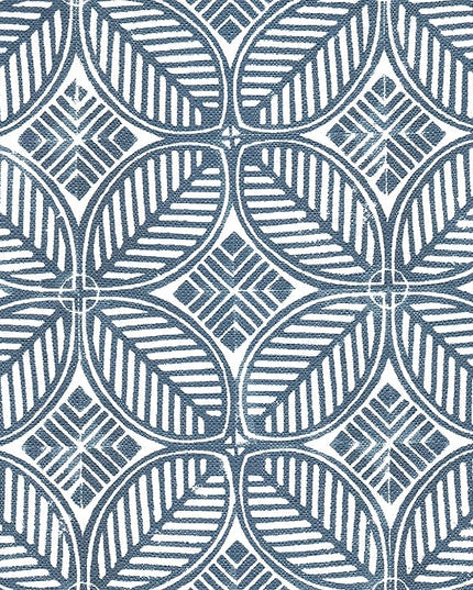 HomePop Upholstered Metal Barstool, Fabric Side Chairs for Dining Room, Kitchen and Living Room - Blue Indigo Print - LeafyLoom
