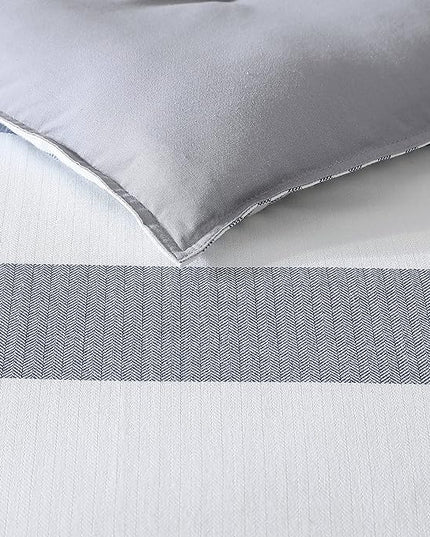 Nautica - Twin Comforter Set, Cotton Reversible Bedding with Matching Sham, Mediterranean Inspired Home Decor for All Seasons (Fairwater Blue, Twin) - LeafyLoom