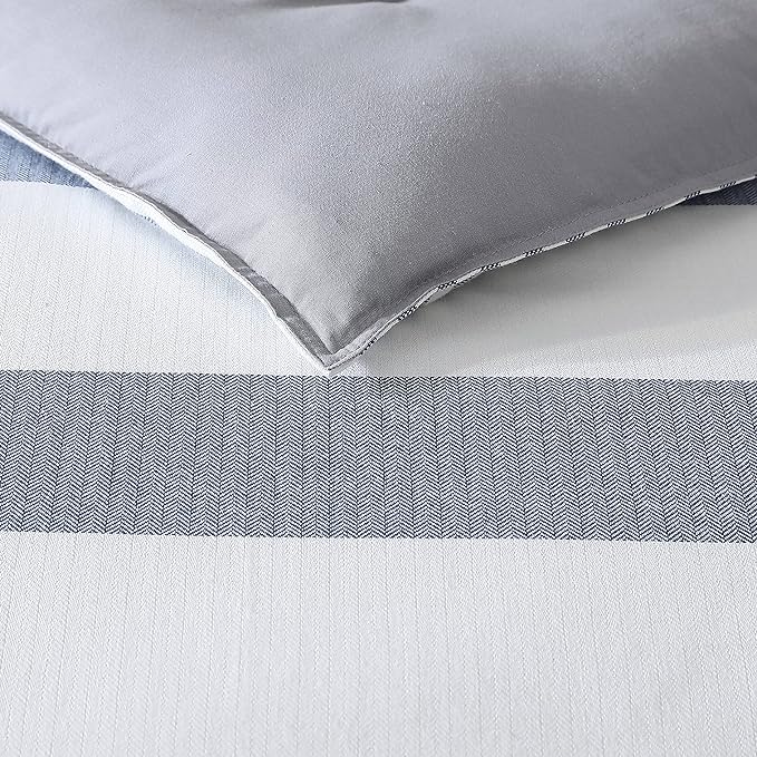 Nautica - Twin Comforter Set, Cotton Reversible Bedding with Matching Sham, Mediterranean Inspired Home Decor for All Seasons (Fairwater Blue, Twin) - LeafyLoom
