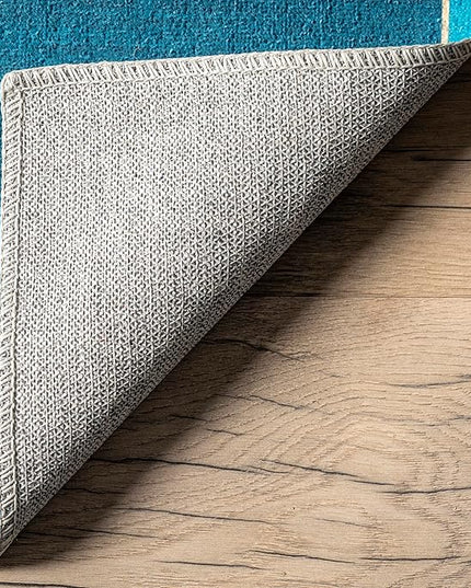 nuLOOM Zita Neighborhood Machine Washable Kids Ultra Thin Area Rug, 7' x 9', Blue Multi - LeafyLoom