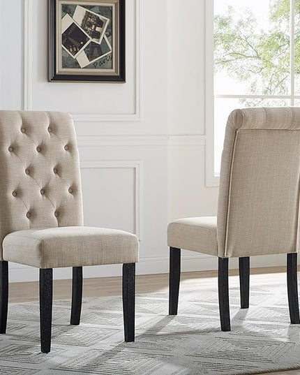NicBex Haerin-SD-00148-LWJ Dining Chairs, 21"x18"x39.2", Beige - LeafyLoom