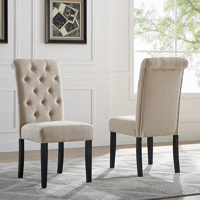 NicBex Haerin-SD-00148-LWJ Dining Chairs, 21"x18"x39.2", Beige - LeafyLoom