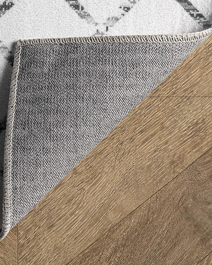 nuLOOM Moroccan Blythe Machine Washable Ultra Thin Area Rug, 6' x 9', Grey - LeafyLoom