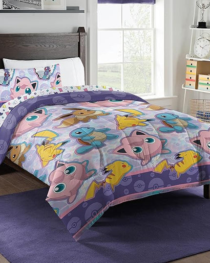 Northwest Pokemon Bed in a Bag Set, Twin, Friendly Battle - LeafyLoom
