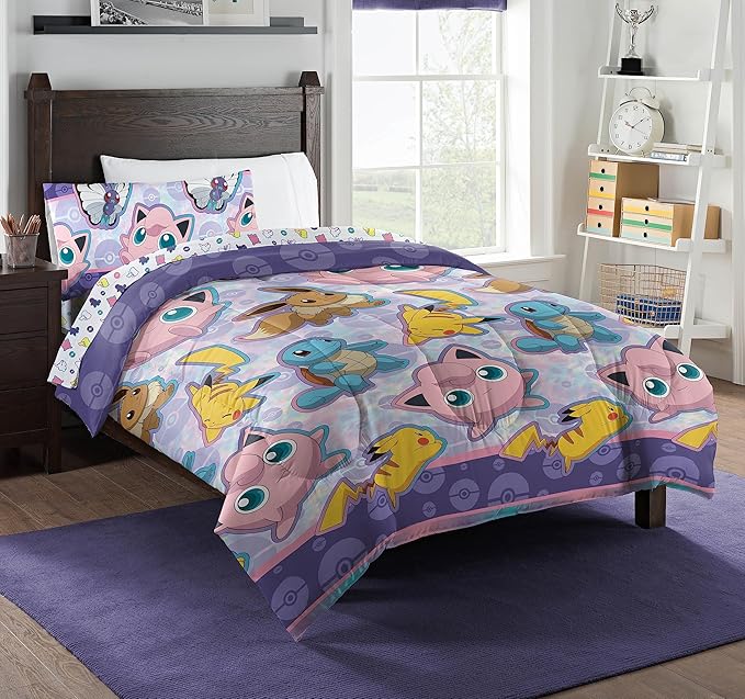 Northwest Pokemon Bed in a Bag Set, Twin, Friendly Battle - LeafyLoom