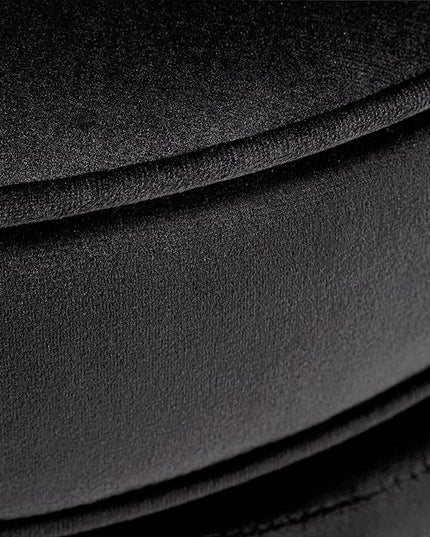 Velvet Barrel Accent Chair with Scalloped Silhouette and Gold Metal Legs, Decorative Piece Suitable for Traditional, Modern, and Contemporary Spaces, Black - LeafyLoom