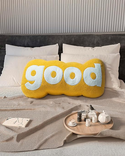 Johnear Headboard Pillow Yellow Plush Reading Pillow Back Support Pillow for Bed Sitting Up Adult Daybed Sofa College Dorm Bed Headboard Backrest Cushion Bolster Throw Pillow Body Pillow Twin - LeafyLoom