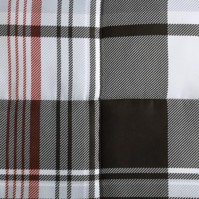 Eddie Bauer- Queen Comforter Set, Reversible Microsuede Bedding with Matching Sham(s), Casual Home Decor (Normandy Plaid Black, Queen) - LeafyLoom