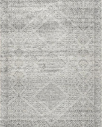 nuLOOM Abstract Tribal Machine Washable Ultra Thin Area Rug, 9' x 12', Grey - LeafyLoom