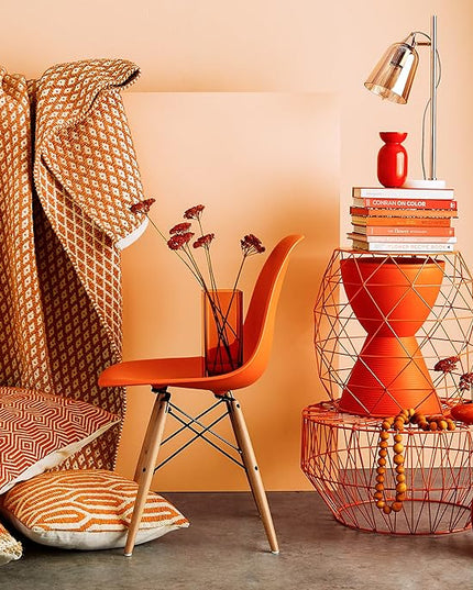 Modway Haste Contemporary Modern Hourglass Accent Stool in Orange - LeafyLoom