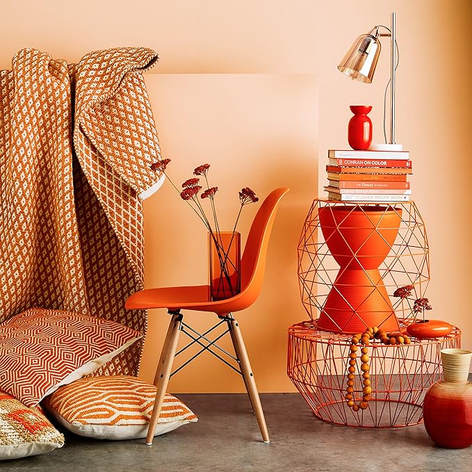 Modway Haste Contemporary Modern Hourglass Accent Stool in Orange - LeafyLoom