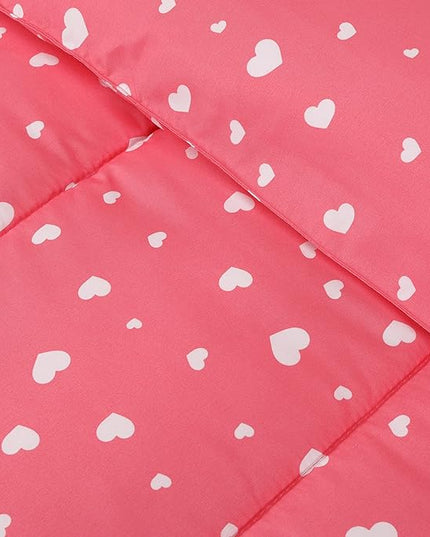 Utopia Bedding All Season Heart Comforter Set with 2 Pillow Cases, 3 Piece Soft Brushed Microfiber Kids Bedding Set for Boys/Girls, Machine Washable (Twin) - LeafyLoom
