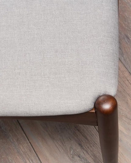 Christopher Knight Home Francie Fabric with Walnut Finish Dining Chairs, 2-Pcs Set, Light Grey / Walnut - LeafyLoom