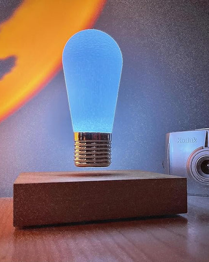 HCNT Floating Light Bulb, Magnetic Levitating LED Desk Lamp Table lamp Night Light, 360 Degree Automatic Rotating Light, Unique Gifts for Christmas Office Decor - LeafyLoom