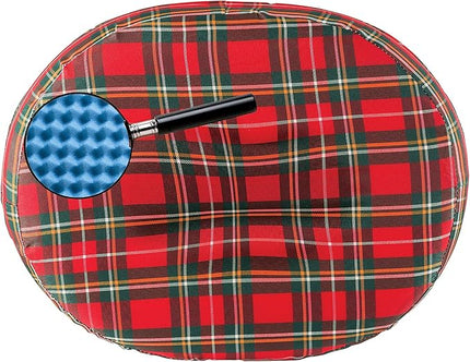 DMI 18-inch Convoluted Molded Foam Ring Donut Pillow Seat Cushion for Hemorrhoids, Back Pain, Tailbone Relief Cushion, Plaid (Pack of 3) - LeafyLoom