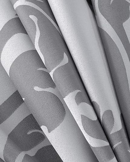 Chezmoi Collection 7-Piece Jacquard Floral Comforter Set (King, Silver/Gray) - LeafyLoom