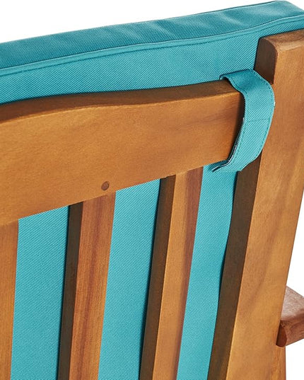 Christopher Knight Home Carolina Outdoor Acacia Wood Sofa Set with Water Resistant Cushions, 4-Pcs Set, Brown Patina / Teal - LeafyLoom