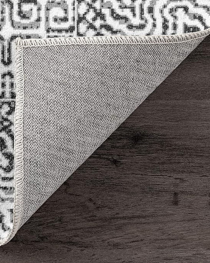 nuLOOM Abstract Tribal Machine Washable Ultra Thin Area Rug, 4x6, Grey - LeafyLoom