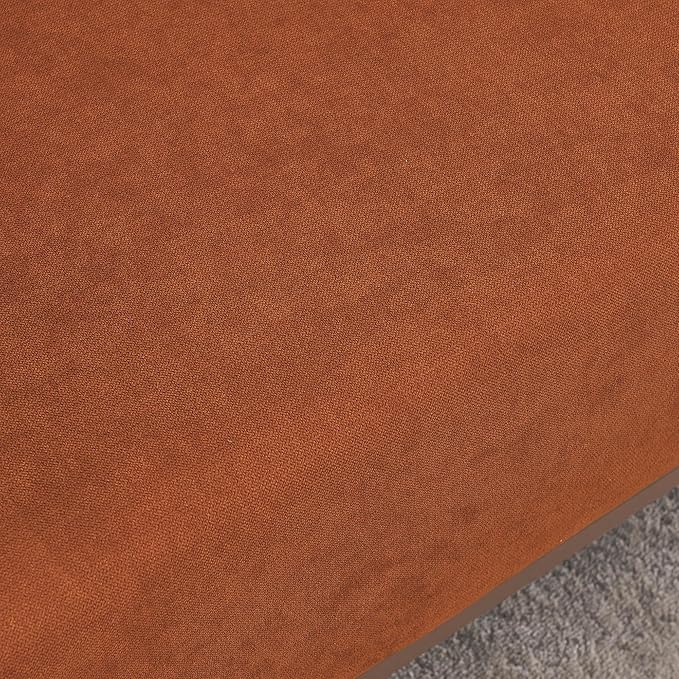Modern Linen Upholstered 3-Seat Sofa Couch with Stainless Steel Trim and Metal Legs for Living Room, 2 Pillows Included, 72.83", Orange-119 - LeafyLoom
