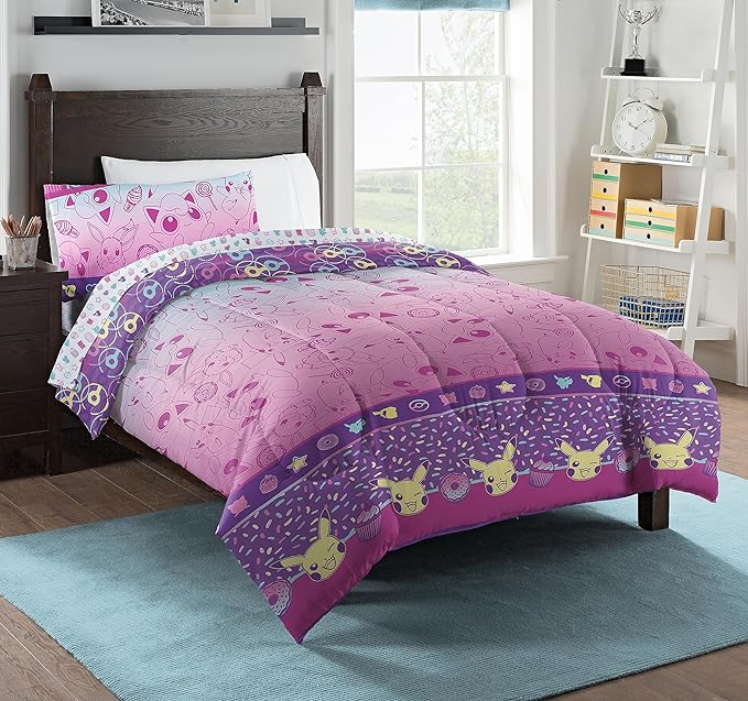 Northwest Pokemon Bed in a Bag Set, Twin, Light and Sweet - LeafyLoom