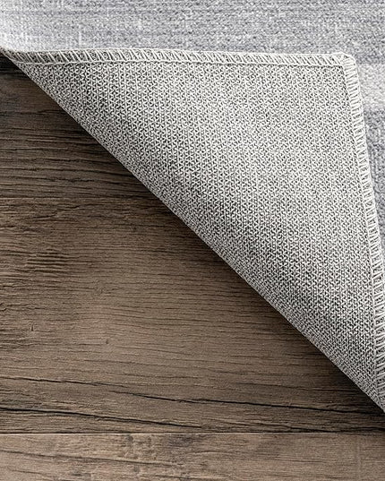 nuLOOM Starfish and Stripes Machine Washable Ultra Thin Area Rug, 5' x 8', Light Grey - LeafyLoom