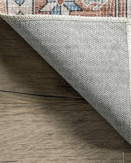 nuLOOM Elowyn Machine Washable Medallion Ultra Thin Area Rug, 5' x 8', Multi - LeafyLoom