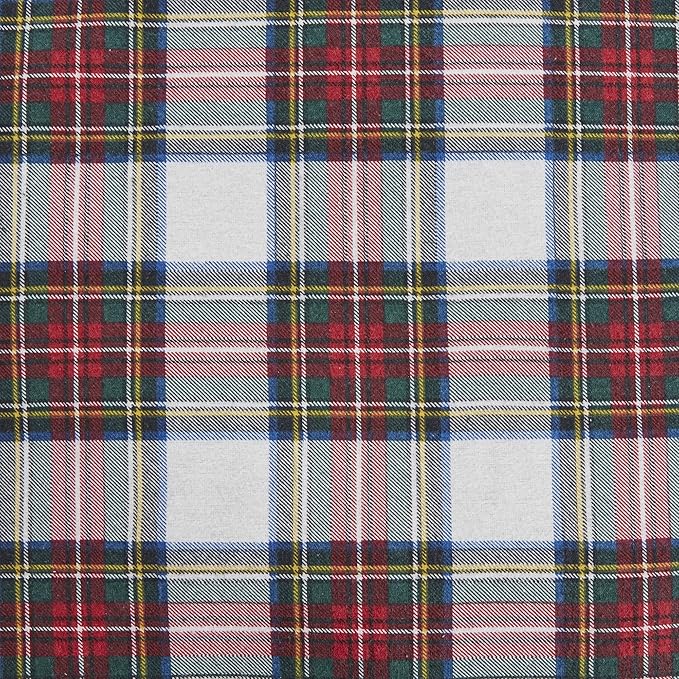 Comfort Spaces Cotton Flannel Breathable Warm Deep Pocket Sheets With Pillow Case Bedding, Twin, Scottish Plaid Red, 3 Piece - LeafyLoom