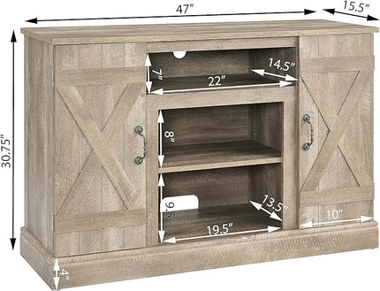 NicBex TV Stand for 50 Inch TV Modern TV Media Console Table with Open and Closed Storage Space Entertainment Center with Storage for Living Room,47 Inch,Grey Wash - LeafyLoom