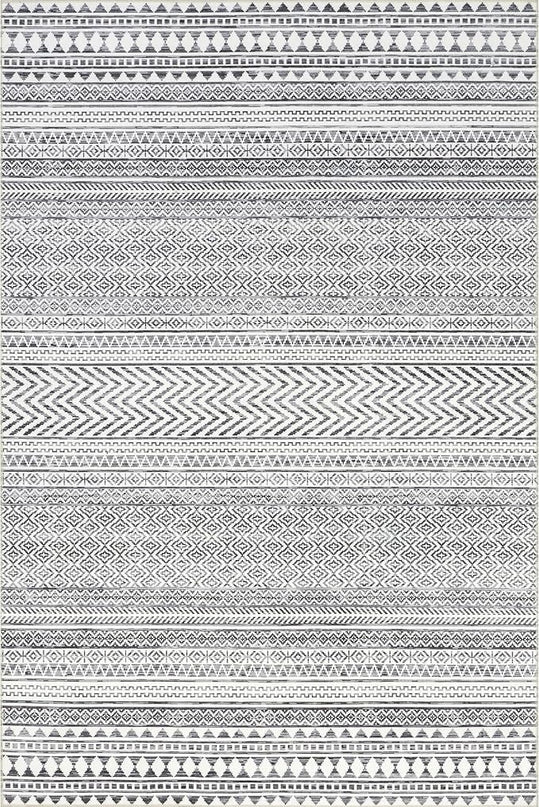 nuLOOM Kira Machine Washable Tribal Geometric Ultra Thin Accent Rug, 2' x 3', Grey - LeafyLoom