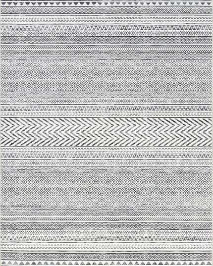 nuLOOM Kira Machine Washable Tribal Geometric Ultra Thin Area Rug, 8x10, Grey - LeafyLoom