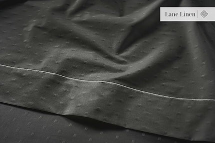 LANE LINEN 100% Egyptian Cotton Bed Sheets - 1000 Thread Count 4PC Queen Sheets Set, Long Staple Cotton Bedding Sheets, Sateen Weave, Luxury Hotel Sheets, Deep Pocket, Swiss Dot - Charcoal - LeafyLoom