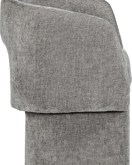 Meridian Furniture Emmet Collection Modern | Contemporary Dining Accent Chair with Rich Fabric, Steel Inner Frame, 26" W x 23.5" D x 30" H, Grey - LeafyLoom