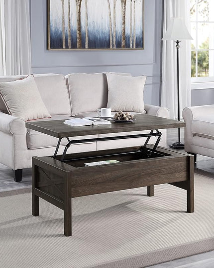 NicBex Coffee Table Wooden Lift Top Coffee Table with Storage Center Tables with Hidden Compartments and Legs Lift Tabletop Dining Table for Living Room, Office, and Bedroom,43" W, Brown - LeafyLoom