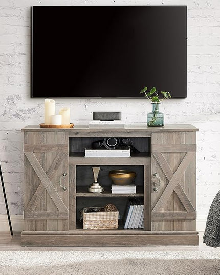 NicBex TV Stand for 50 Inch TV Modern TV Media Console Table with Open and Closed Storage Space Entertainment Center with Storage for Living Room,47 Inch,Grey Wash - LeafyLoom