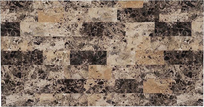 Linon Brown 3-Piece Table Faux Marble Tavern Set, 42" w x 22.25" d x 36" h - LeafyLoom