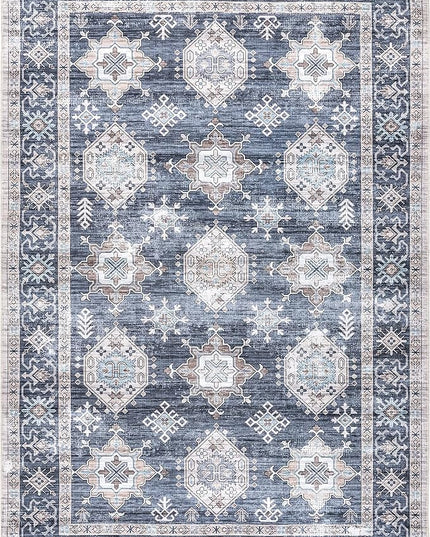 nuLOOM Finley Machine Washable Vintage Distressed Ultra Thin Area Rug, 3' x 5', Grey - LeafyLoom