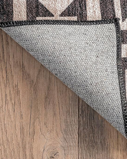 nuLOOM Leighton Machine Washable Southwestern Medallion Ultra Thin Area Rug, 8x10, Beige - LeafyLoom