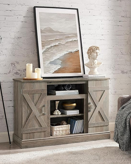 NicBex TV Stand for 50 Inch TV Modern TV Media Console Table with Open and Closed Storage Space Entertainment Center with Storage for Living Room,47 Inch,Grey Wash - LeafyLoom