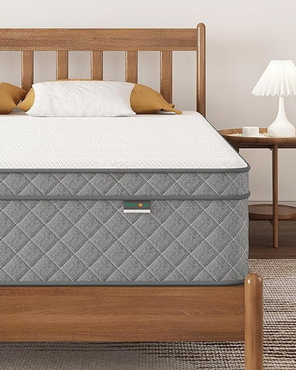 Full Mattress, 12 Inch Cooling-Gel Memory Foam and Pocket Spring Hybrid Mattress, Full Size Mattress in a Box, CertiPUR-US Certified, Medium Firm, Double Mattress - LeafyLoom