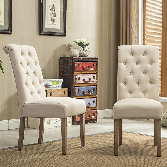 NicBex Haerin-SD-00144-LWJ Dining Chairs, 26"x18"x39.2", Beige - LeafyLoom