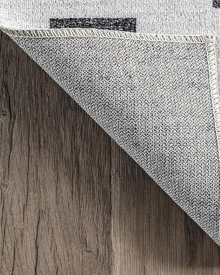 nuLOOM Tamera Modern Diamonds Machine Washable Ultra Thin Area Rug, 5' x 8', Grey - LeafyLoom