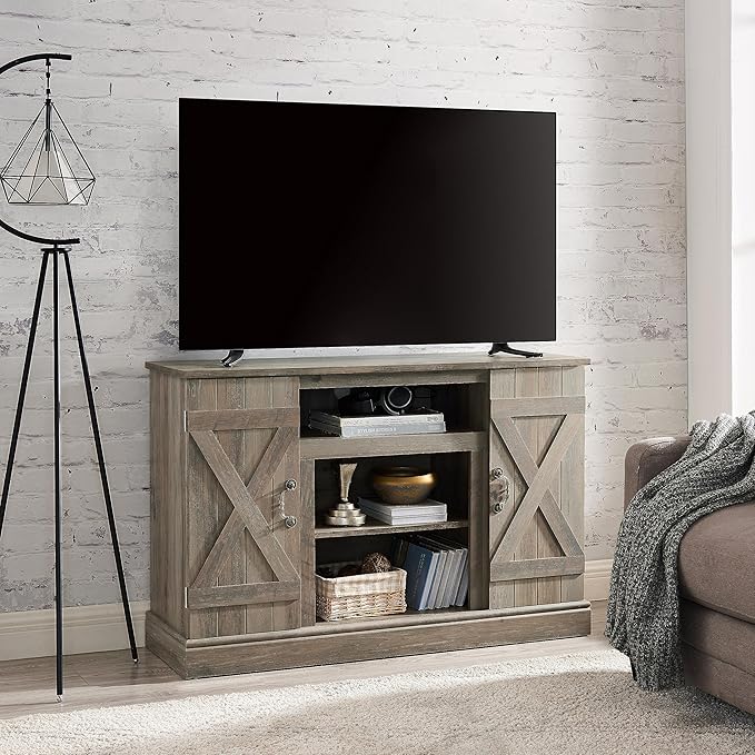 NicBex TV Stand for 50 Inch TV Modern TV Media Console Table with Open and Closed Storage Space Entertainment Center with Storage for Living Room,47 Inch,Grey Wash - LeafyLoom